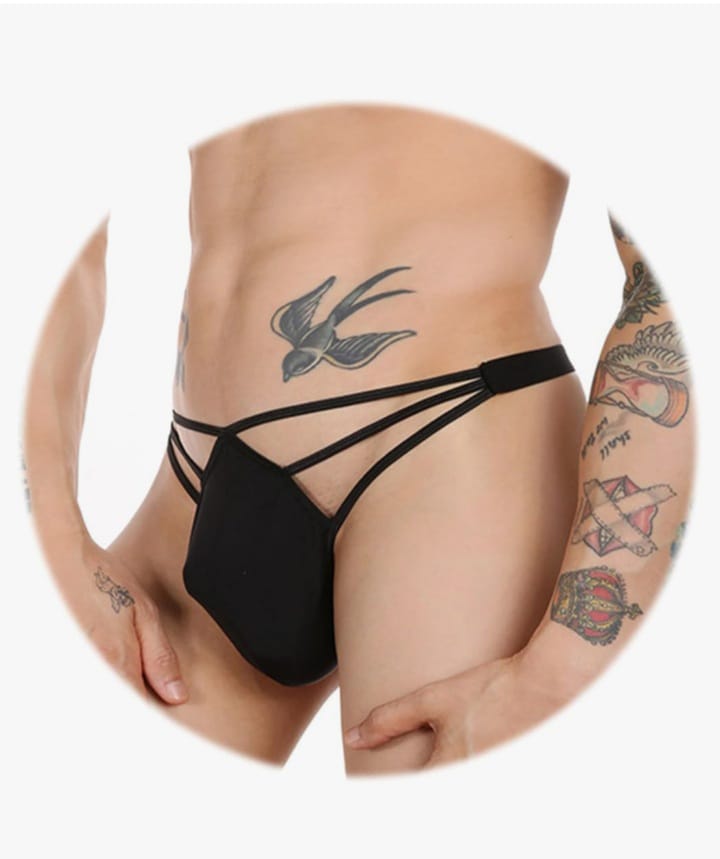 Men's Ice Silk Thong Hollow Out G-Strings Comfortable Breathable Underwear Jockstrap